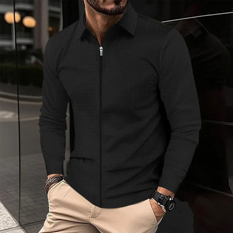 Rhett | Waffle Knit Zip Shirt