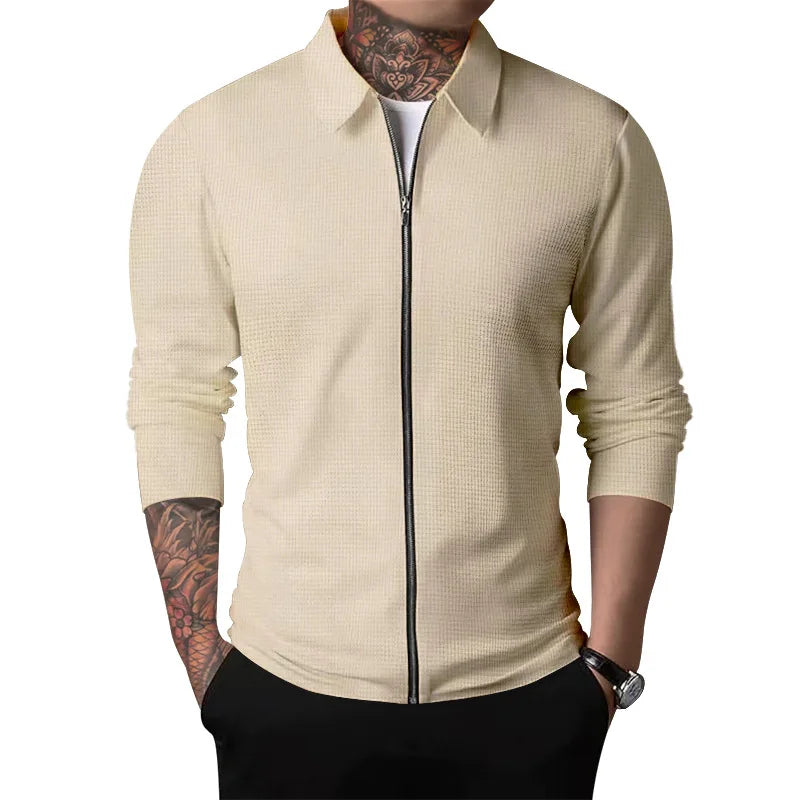 Rhett | Waffle Knit Zip Shirt
