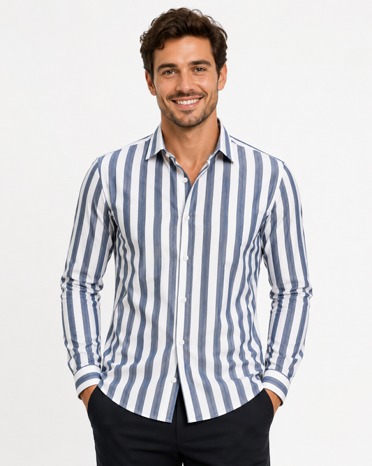 Emmett | Striped Linen Button-Down