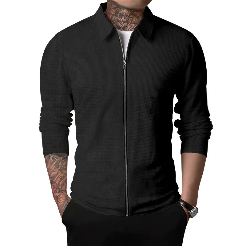 Rhett | Waffle Knit Zip Shirt