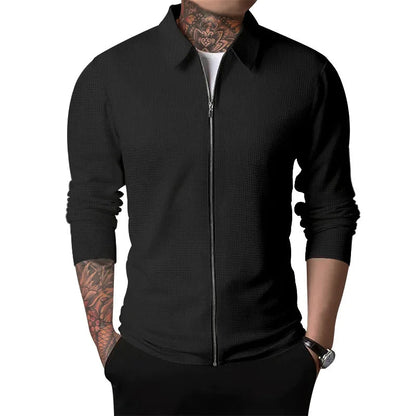Rhett | Waffle Knit Zip Shirt