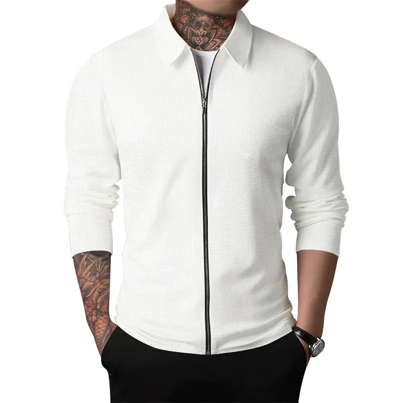 Rhett | Waffle Knit Zip Shirt