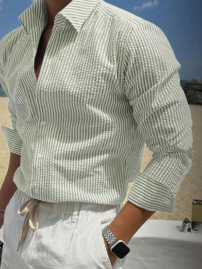 Lowell | Seersucker Striped Shirt