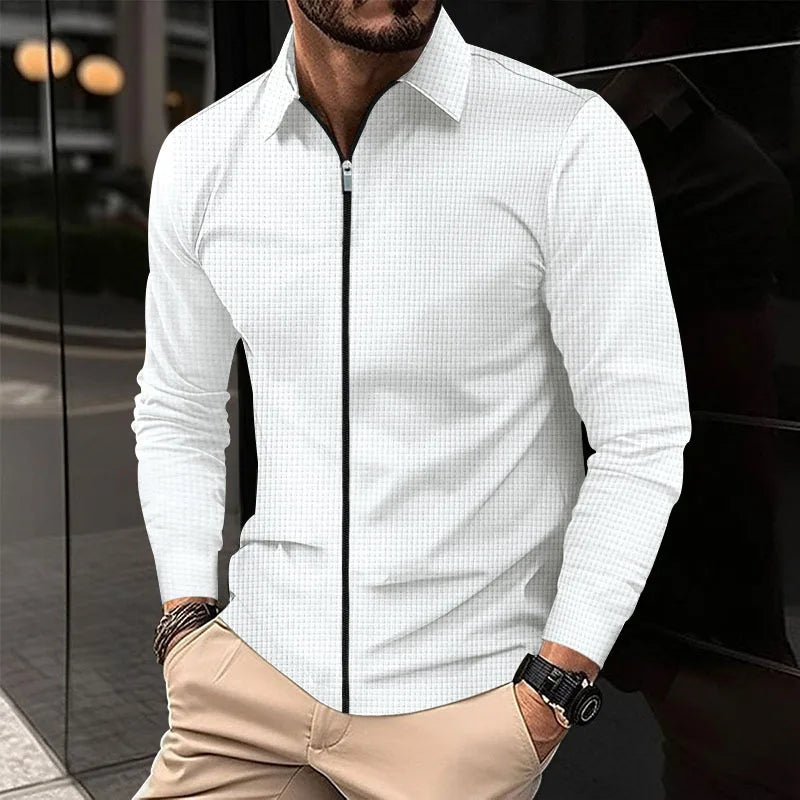 Rhett | Waffle Knit Zip Shirt