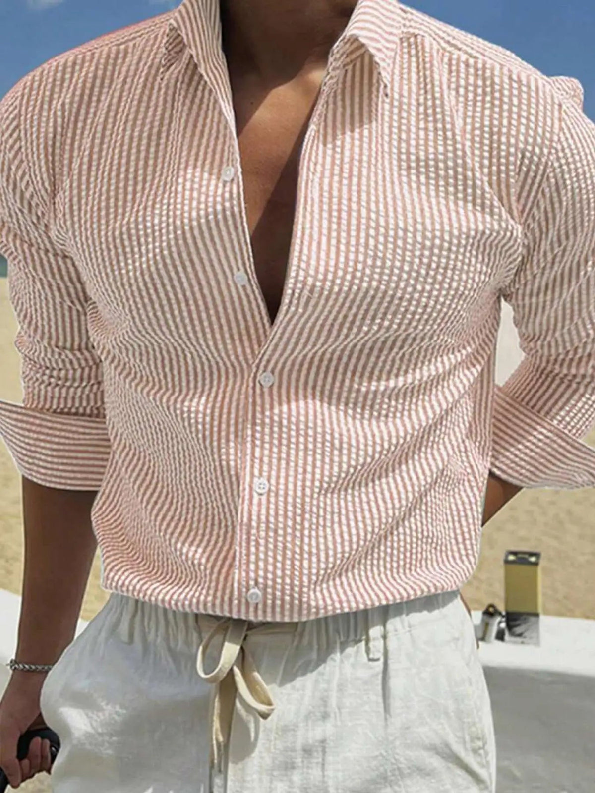 Lowell | Seersucker Striped Shirt