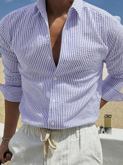 Lowell | Seersucker Striped Shirt