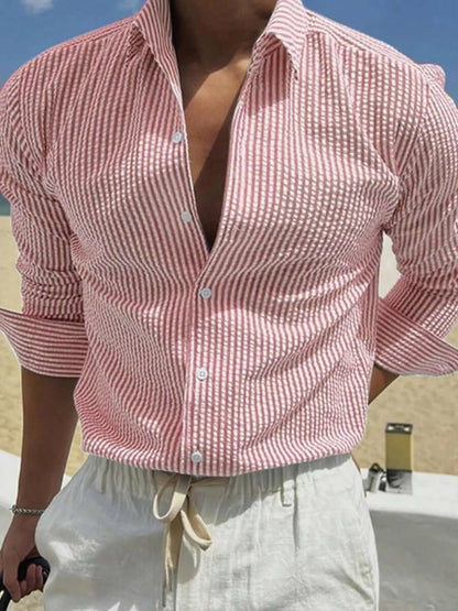 Lowell | Seersucker Striped Shirt