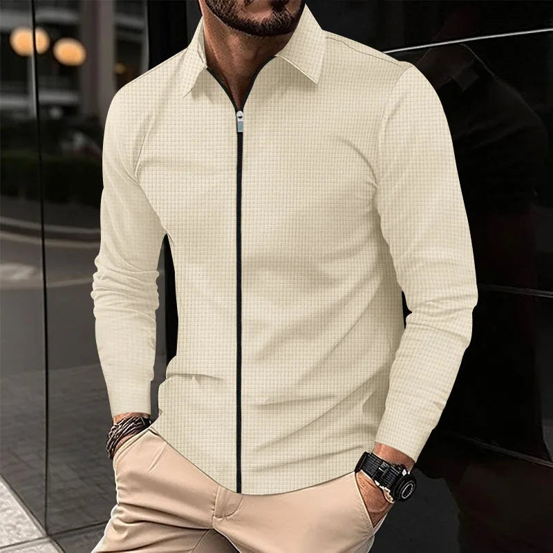 Rhett | Waffle Knit Zip Shirt