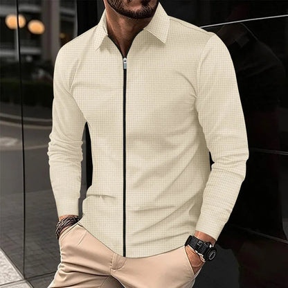 Rhett | Waffle Knit Zip Shirt