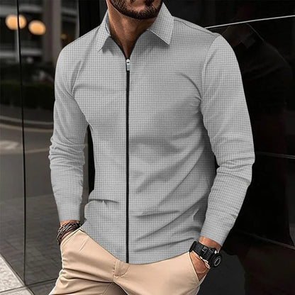 Rhett | Waffle Knit Zip Shirt