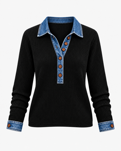 Annie | Denim Collar Sweater