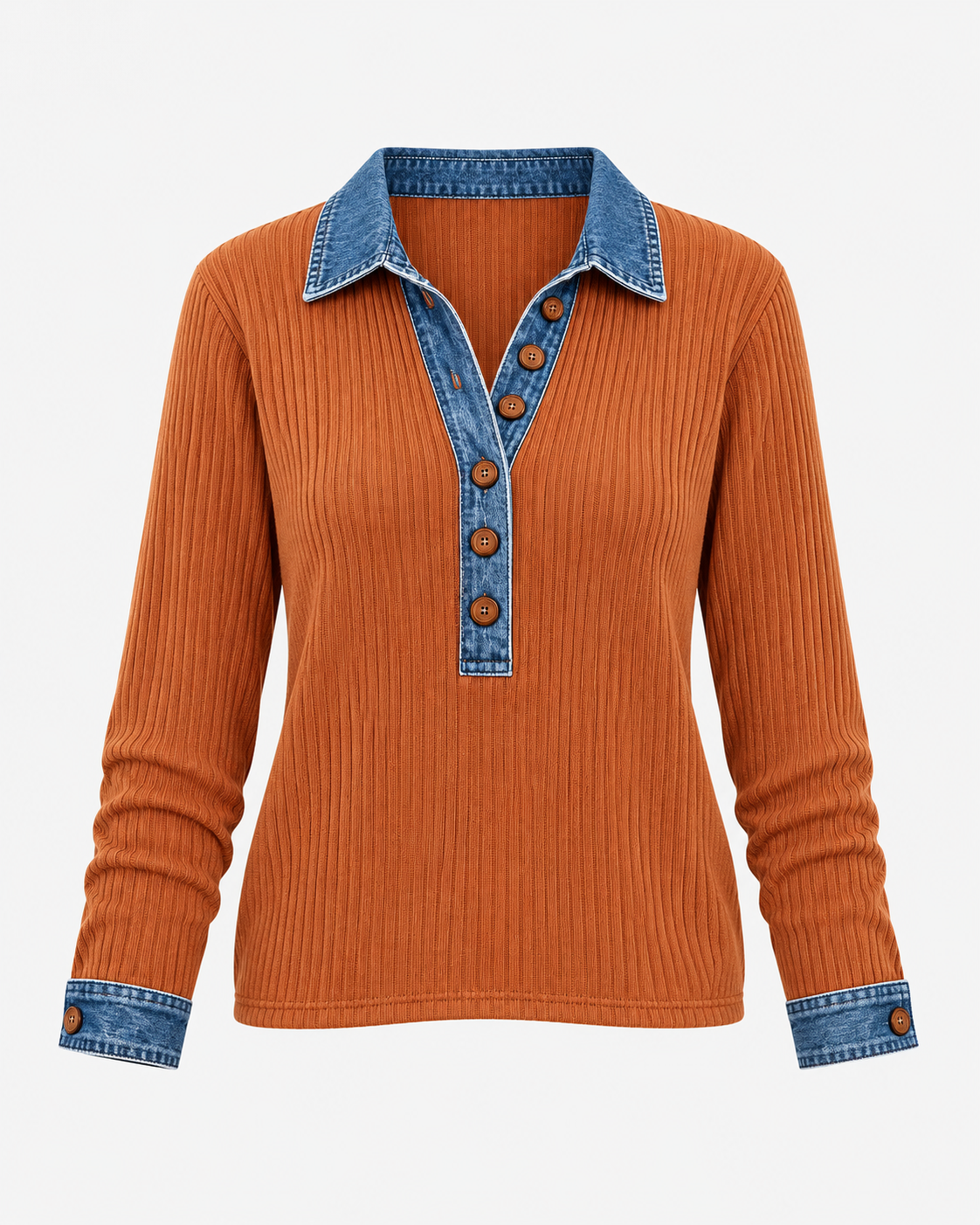 Annie | Denim Collar Sweater