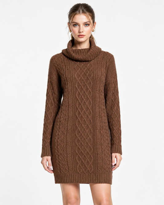 Audra | High Collar Sweater Dress