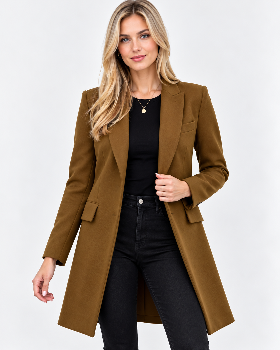 Evelyn | Brown Wool Blend Coat