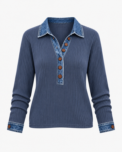 Annie | Denim Collar Sweater