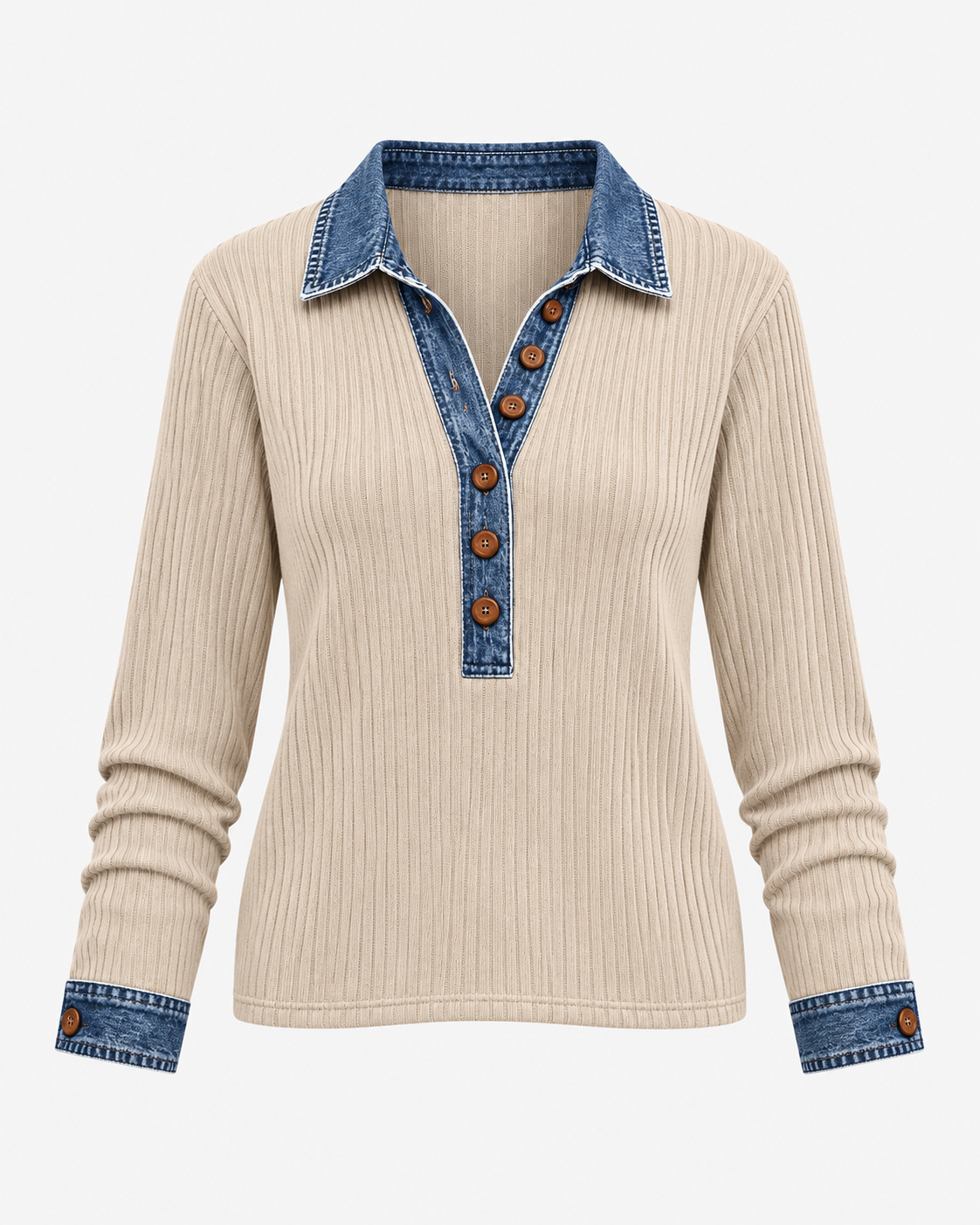 Annie | Denim Collar Sweater